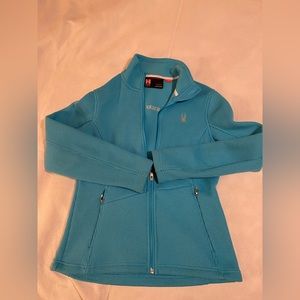 Woman’s Spyder Core Sweater jacket.   Size Medium.   Aqua colored